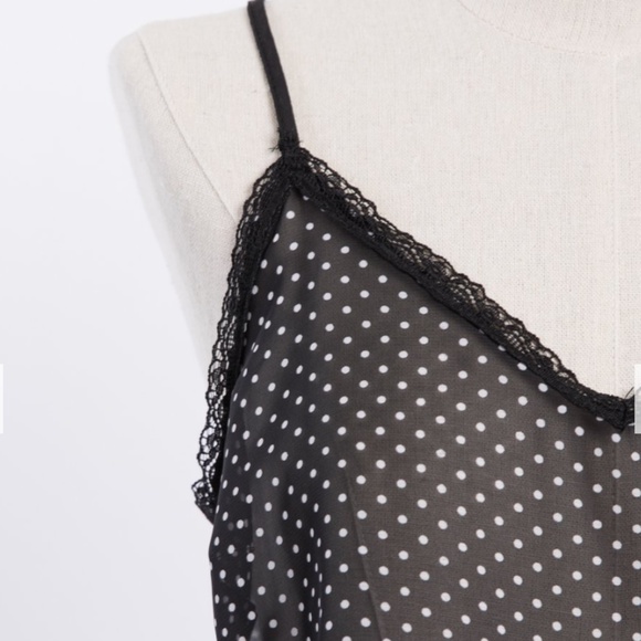 Honey Punch Sheer Polka Dot Cropped Tank - Picture 3 of 8
